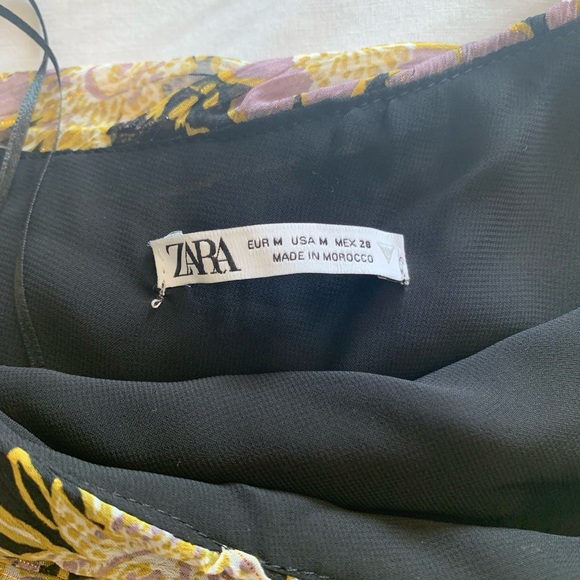 ✨NEW ZARA One Shouldar Floral Bodycon Dress Size M - Picture 3 of 7